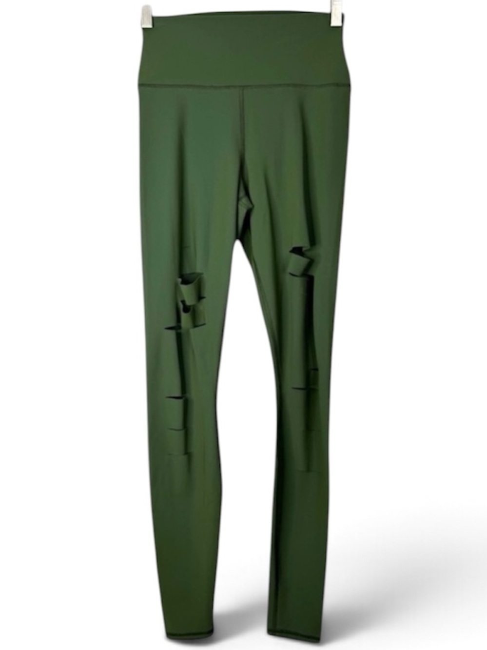 Alo Yoga Olive Green High-Waisted Laser Cut Leggings Size Small